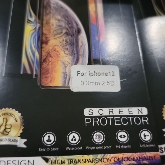 iphone 12 screen protector tempered glass 2 pack - Picture 2 of 3